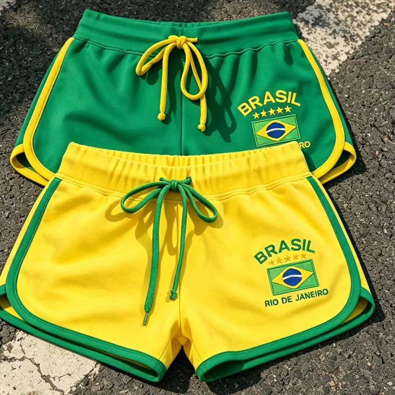 Women’s Brazil Flag Y2K Dolphin Shorts