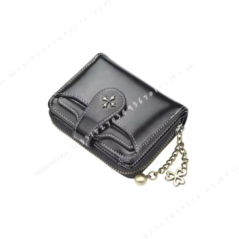 Women’s Compact Buckle and Zipper Wallet