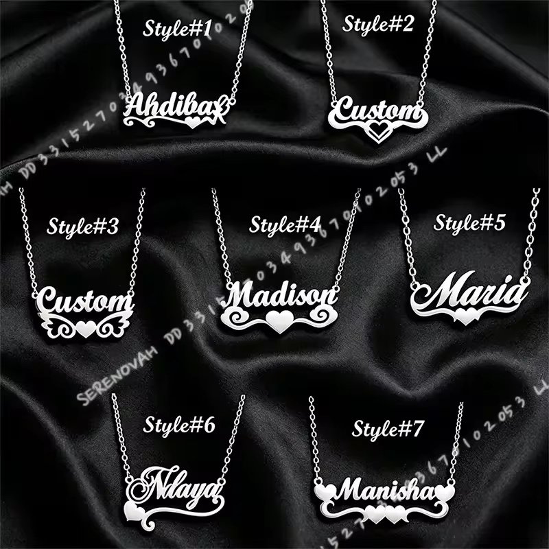 Personalized Stainless Steel Heart Name Necklace