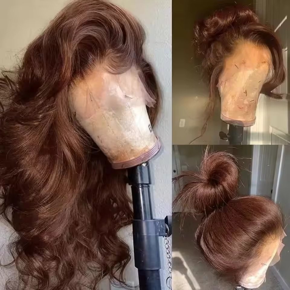 Chocolate Brown Glueless HD Lace Front Human Hair Wig