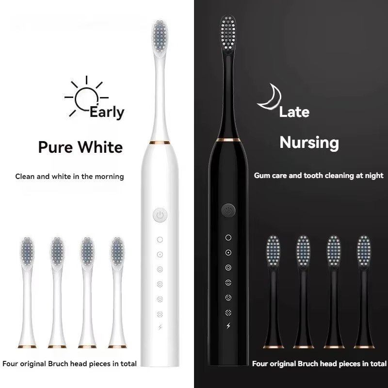 Rechargeable 6-Mode Electric Toothbrush with Soft Bristles